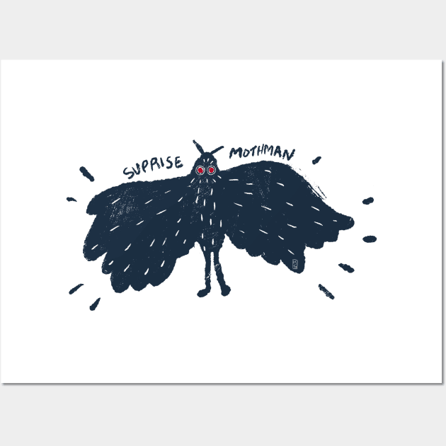 Surprise Mothman Wall Art by flywithsparrows